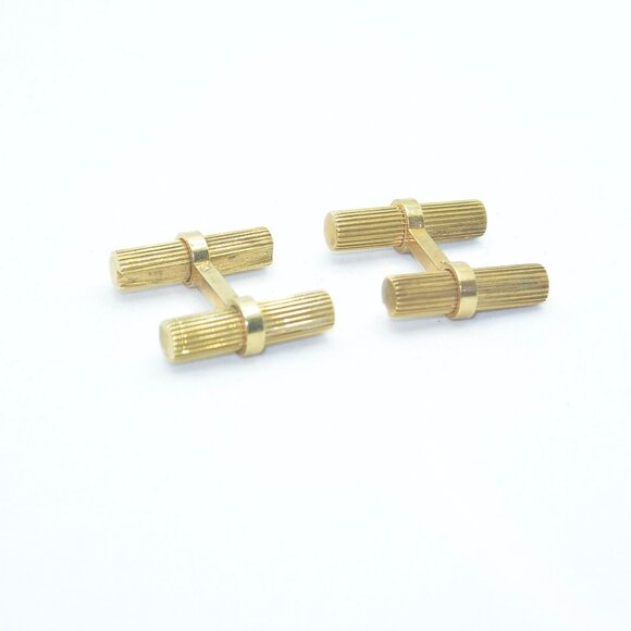 Vintage 14K Gold Barrel Cufflinks - Picture 3 of 4